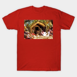 christmas George the mouse in a log pile house T-Shirt